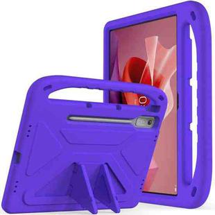 For Lenovo Tab P12 12.7 Handle Portable EVA Shockproof Tablet Case(Purple)