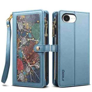 For iPhone 16e ESEBLE Star Series Lanyard Zipper Wallet RFID Leather Case(Blue)