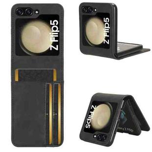 For Samsung Galaxy Z Flip5 5G Skin-feeling Half-split External Card Slot Folding Phone Case(Black)