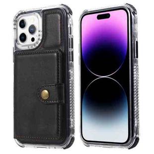 For iPhone 14 Pro Wallet Card Bag PU Back Cover Phone Case(Black)