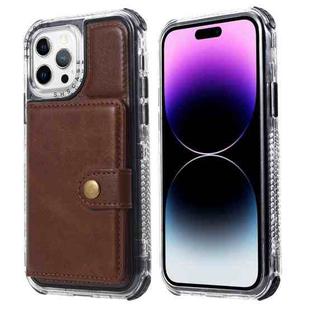 For iPhone 14 Pro Wallet Card Bag PU Back Cover Phone Case(Brown)