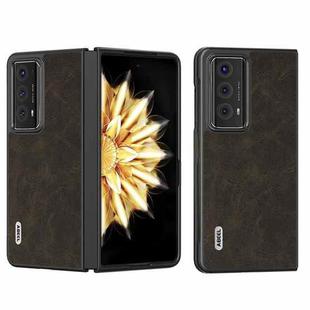 For Honor Magic V2 ABEEL Dream Litchi Texture PU Phone Case(Khaki)