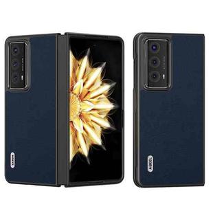 For Honor Magic V2 ABEEL Genuine Leather Luolai Series Phone Case(Dark Blue)