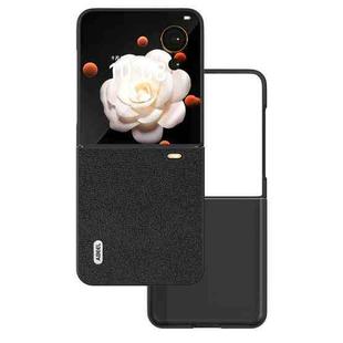 For Honor Magic V Flip ABEEL Genuine Leather Luolai Series Phone Case(Black)