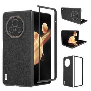 For Honor Magic V3 ABEEL Genuine Leather Luolai Series Phone Case(Black)