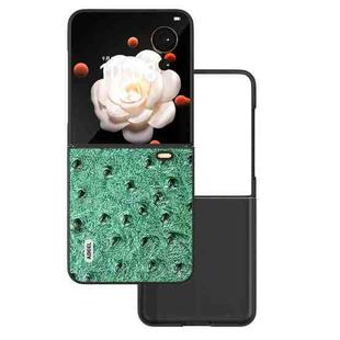 For Honor Magic V Flip ABEEL Genuine Leather Ostrich Texture Phone Case(Green)