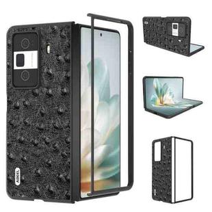 For Honor Magic Vs3 ABEEL Genuine Leather Ostrich Texture Phone Case(Black)