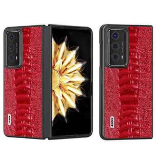 For Honor Magic V2 ABEEL Genuine Leather Weilai Series Phone Case(Red)