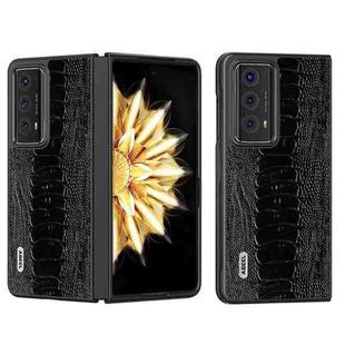 For Honor Magic V2 ABEEL Genuine Leather Weilai Series Phone Case(Black)