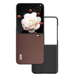 For Honor Magic V Flip ABEEL Genuine Leather Xiaoya Series Phone Case(Coffee)