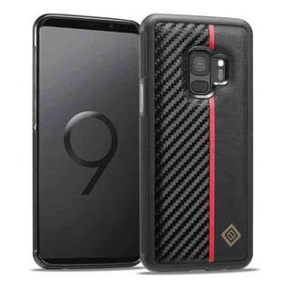 For Samsung Galaxy S9 LC.IMEEKE 3 in 1 Carbon Fiber Texture Shockproof Phone Case(Black)
