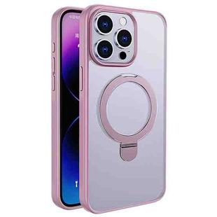 For iPhone 14 Pro Multifunctional MagSafe Holder Phone Case(Pink)