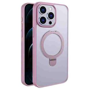 For iPhone 12 Pro Multifunctional MagSafe Holder Phone Case(Pink)