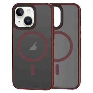 For iPhone 15 Plus Brilliant Series MagSafe Micro-frosted Anti-fingerprint PC Phone Case(Purplish Red)