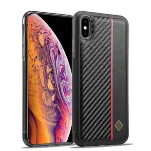 For iPhone X LC.IMEEKE 3 in 1 Carbon Fiber Texture Shockproof Phone Case(Black)