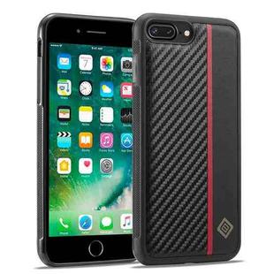 For iPhone 7 Plus / 8 Plus LC.IMEEKE 3 in 1 Carbon Fiber Texture Shockproof Phone Case(Black)