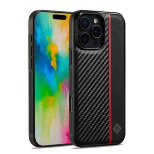 For iPhone 16 Pro LC.IMEEKE 3 in 1 Carbon Fiber Texture Shockproof Phone Case(Black)