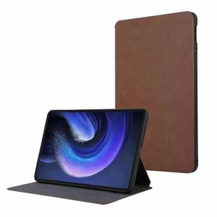 For Xiaomi Pad 6 TPU Flip Tablet Protective Leather Case(Brown)
