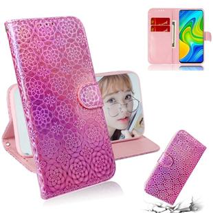 For Xiaomi Redmi Note 9 / 10X 4G Solid Color Colorful Magnetic Buckle Horizontal Flip PU Leather Case with Holder & Card Slots & Wallet & Lanyard(Pink)