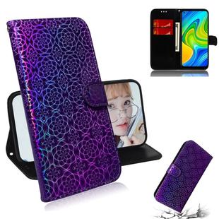 For Xiaomi Redmi Note 9 / 10X 4G Solid Color Colorful Magnetic Buckle Horizontal Flip PU Leather Case with Holder & Card Slots & Wallet & Lanyard(Purple)