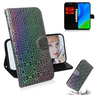 For Huawei P smart 2020 Solid Color Colorful Magnetic Buckle Horizontal Flip PU Leather Case with Holder & Card Slots & Wallet & Lanyard(Silver)