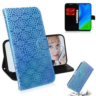 For Huawei P smart 2020 Solid Color Colorful Magnetic Buckle Horizontal Flip PU Leather Case with Holder & Card Slots & Wallet & Lanyard(Sky Blue)