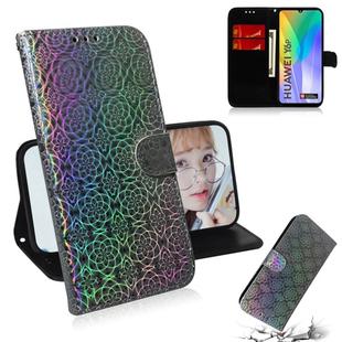For Huawei Y6p Solid Color Colorful Magnetic Buckle Horizontal Flip PU Leather Case with Holder & Card Slots & Wallet & Lanyard(Silver)