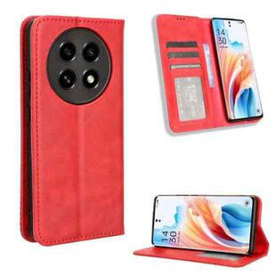 For OPPO A2 Pro 5G Magnetic Buckle Retro Texture Leather Phone Case(Red)