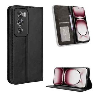 For OPPO Reno12 5G Global Magnetic Buckle Retro Texture Leather Phone Case(Black)