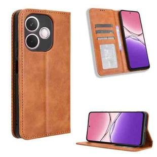 For OPPO A5 Pro Global Magnetic Buckle Retro Texture Leather Phone Case(Brown)