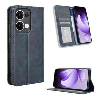 For OPPO Reno13 5G Global Magnetic Buckle Retro Texture Leather Phone Case(Blue)