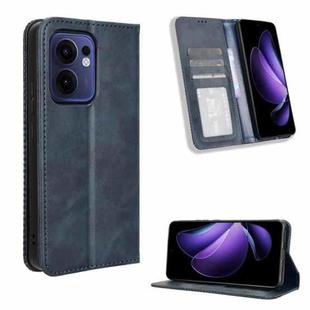 For OPPO Reno13 F 4G / 5G Magnetic Buckle Retro Texture Leather Phone Case(Blue)