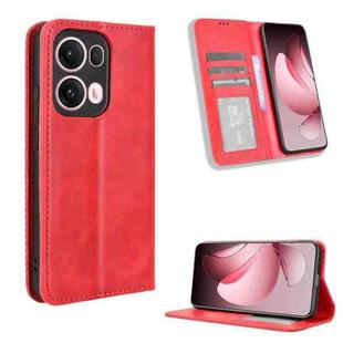For OPPO Reno13 Pro 5G Global Magnetic Buckle Retro Texture Leather Phone Case(Red)