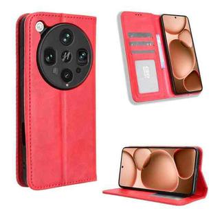 For OPPO Find X8 Ultra 5G Magnetic Buckle Retro Texture Leather Phone Case(Red)