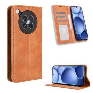 For OPPO Find X8s 5G Magnetic Buckle Retro Texture Leather Phone Case(Brown)