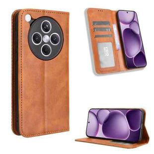 For OPPO Find X8s+ 5G Magnetic Buckle Retro Texture Leather Phone Case(Brown)