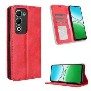 For OPPO A5 4G / 5G Global Magnetic Buckle Retro Texture Leather Phone Case(Red)