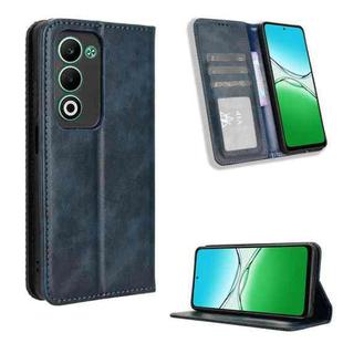 For OPPO A5 4G / 5G Global Magnetic Buckle Retro Texture Leather Phone Case(Blue)