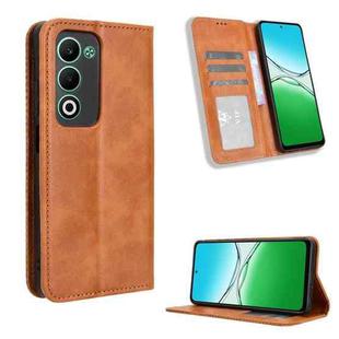 For OPPO A5 4G / 5G Global Magnetic Buckle Retro Texture Leather Phone Case(Brown)