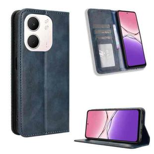 For OPPO A5x 4G / 5G Global Magnetic Buckle Retro Texture Leather Phone Case(Blue)
