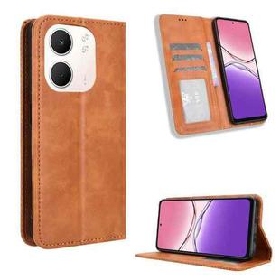 For OPPO A5x 4G / 5G Global Magnetic Buckle Retro Texture Leather Phone Case(Brown)