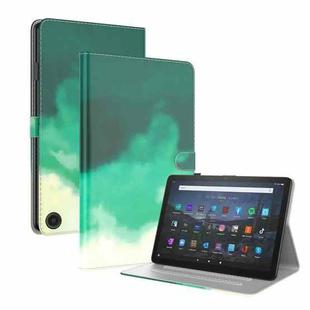 For Amazon Fire Max 11 Watercolor Pattern Flip Leather Tablet Case(Cyan Green)