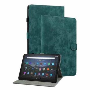 For Amazon Fire Max 11 Tiger Pattern Flip Leather Tablet Case(Dark Green)