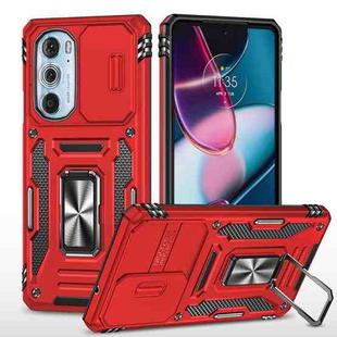 Motorola Edge 30 Pro Armor PC + TPU Camera Shield Phone Case(Red)