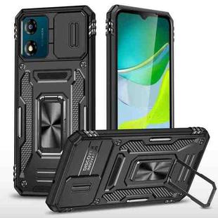 Motorola Moto E13 Armor PC + TPU Camera Shield Phone Case(Black)