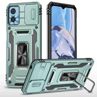 Motorola Moto E22 Armor PC + TPU Camera Shield Phone Case(Alpine Green)