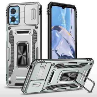 Motorola Moto E22 Armor PC + TPU Camera Shield Phone Case(Grey)