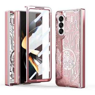For Samsung Galaxy Z Fold5 Mechanical Legend Integrated Electroplating All-inclusive Phone Case(Rose Gold)