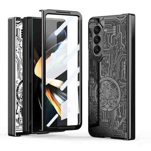 For Samsung Galaxy Z Fold5 Mechanical Legend Integrated Electroplating All-inclusive Phone Case(Black)