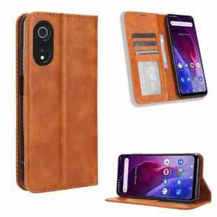 For Cubot P60 Magnetic Buckle Retro Texture Leather Phone Case(Brown)